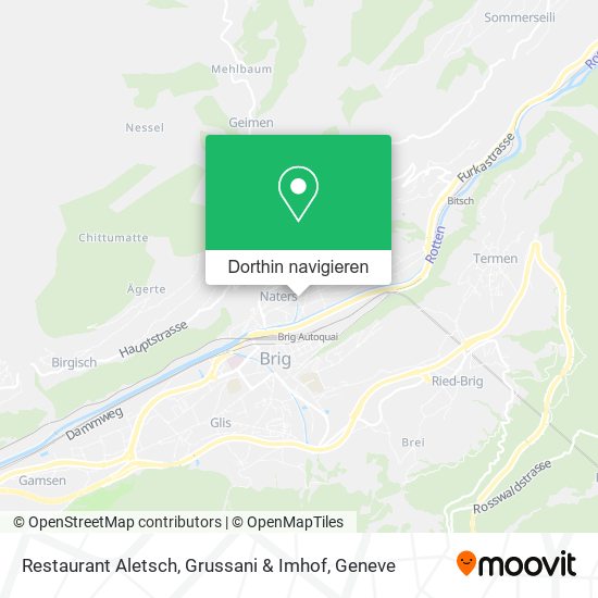 Restaurant Aletsch, Grussani & Imhof Karte