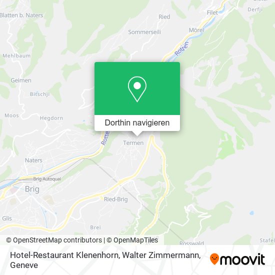 Hotel-Restaurant Klenenhorn, Walter Zimmermann Karte