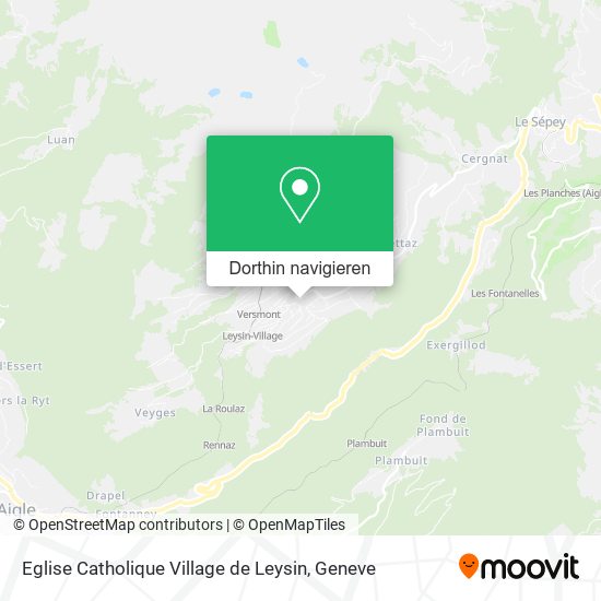 Eglise Catholique Village de Leysin Karte