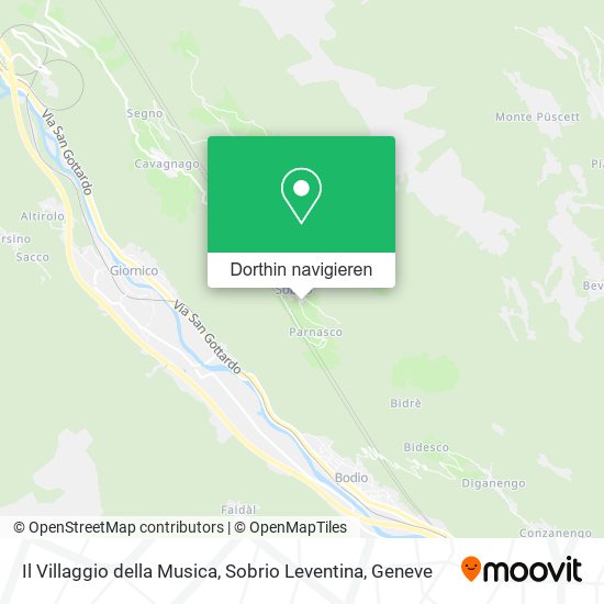 Il Villaggio della Musica, Sobrio Leventina Karte