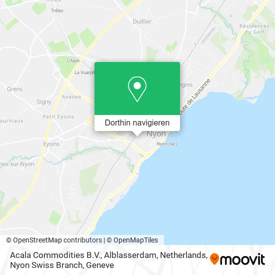 Acala Commodities B.V., Alblasserdam, Netherlands, Nyon Swiss Branch Karte