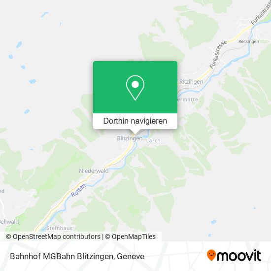 Bahnhof MGBahn Blitzingen Karte
