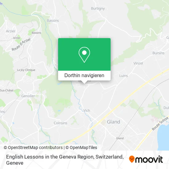 English Lessons in the Geneva Region, Switzerland Karte