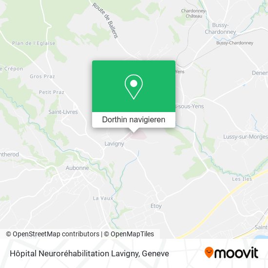 Hôpital Neuroréhabilitation Lavigny Karte