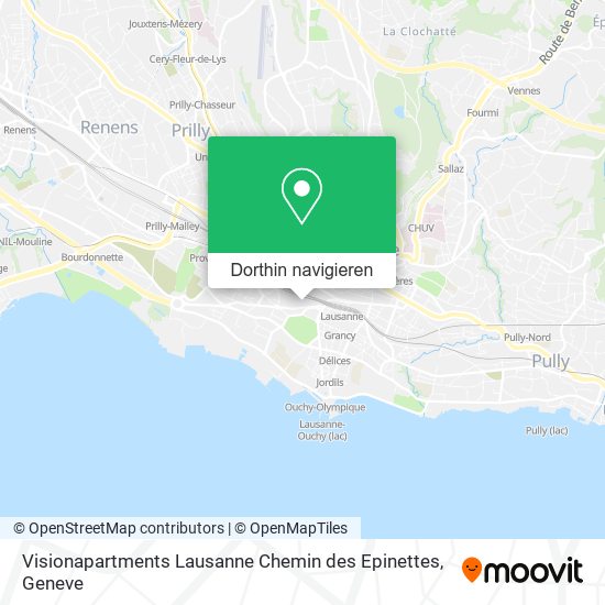 Visionapartments Lausanne Chemin des Epinettes Karte
