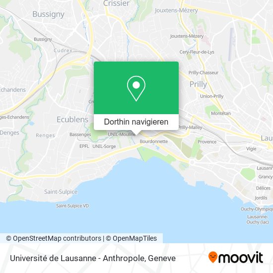 Université de Lausanne - Anthropole Karte