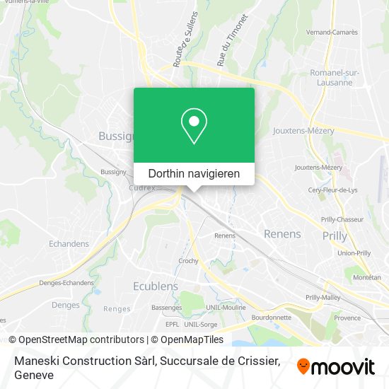 Maneski Construction Sàrl, Succursale de Crissier Karte
