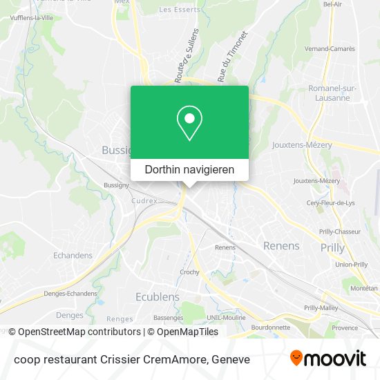 coop restaurant Crissier CremAmore Karte
