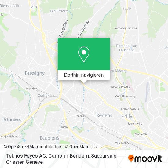 Teknos Feyco AG, Gamprin-Bendern, Succursale Crissier Karte
