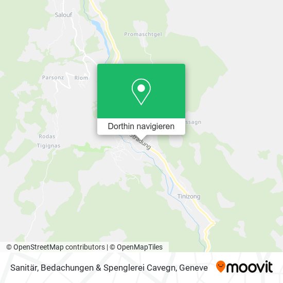Sanitär, Bedachungen & Spenglerei Cavegn Karte