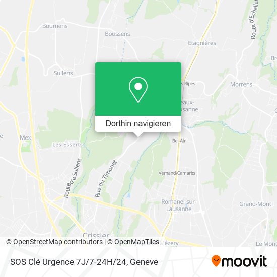 SOS Clé Urgence 7J/7-24H/24 Karte