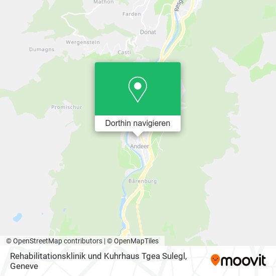 Rehabilitationsklinik und Kuhrhaus Tgea Sulegl Karte