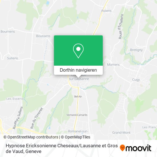 Hypnose Ericksonienne Cheseaux / Lausanne et Gros de Vaud Karte