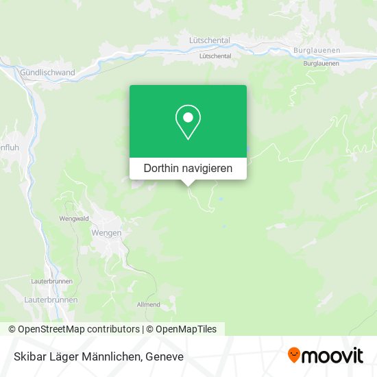 Skibar Läger Männlichen Karte