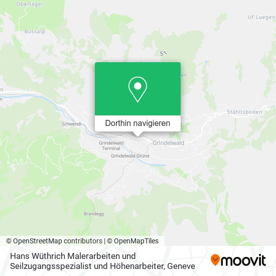 Hans Wüthrich Malerarbeiten und Seilzugangsspezialist und Höhenarbeiter Karte