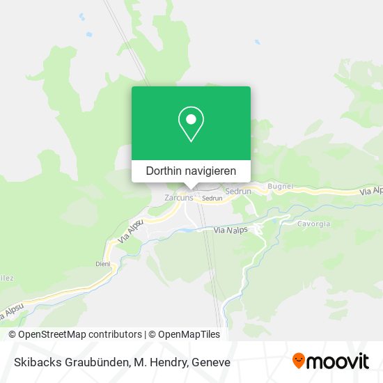 Skibacks Graubünden, M. Hendry Karte