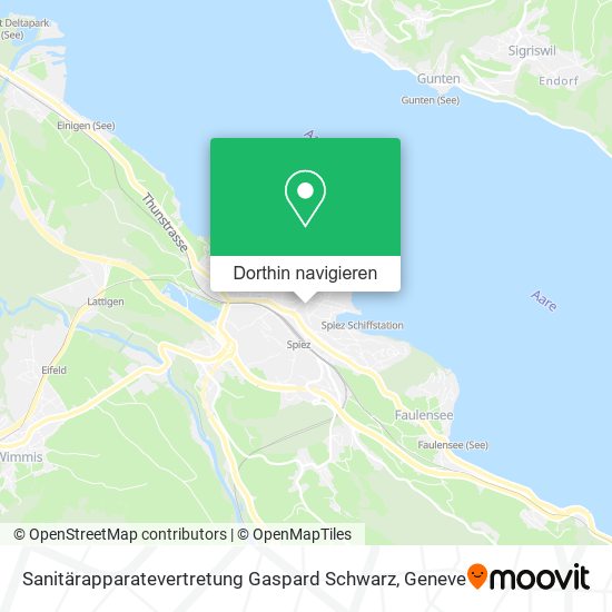 Sanitärapparatevertretung Gaspard Schwarz Karte