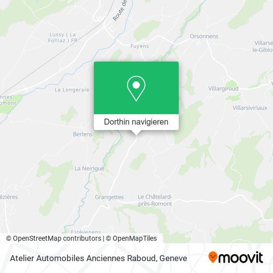 Atelier Automobiles Anciennes Raboud Karte