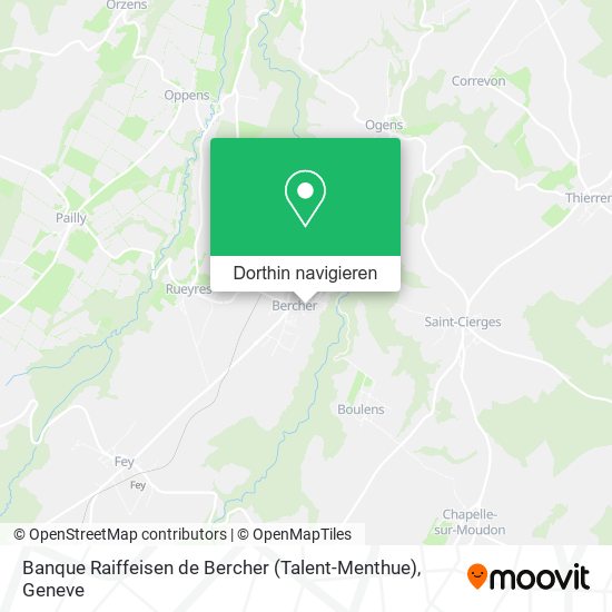 Banque Raiffeisen de Bercher (Talent-Menthue) Karte