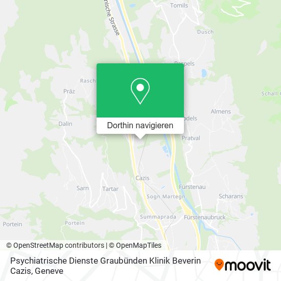 Psychiatrische Dienste Graubünden Klinik Beverin Cazis Karte