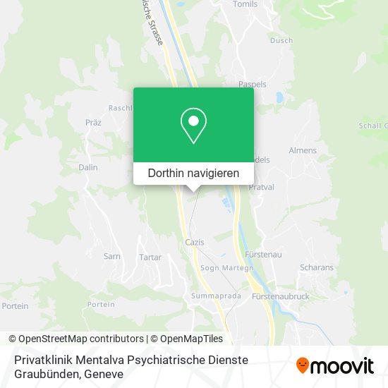 Privatklinik Mentalva Psychiatrische Dienste Graubünden Karte