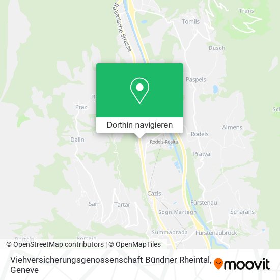 Viehversicherungsgenossenschaft Bündner Rheintal Karte