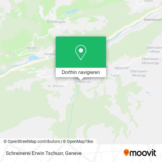 Schreinerei Erwin Tschuor Karte