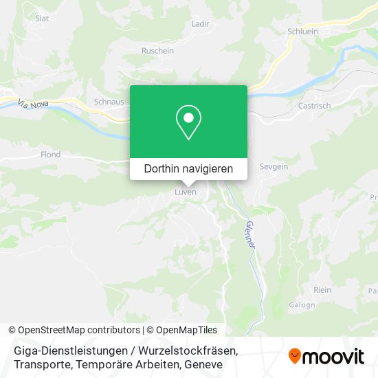 Giga-Dienstleistungen / Wurzelstockfräsen, Transporte, Temporäre Arbeiten Karte