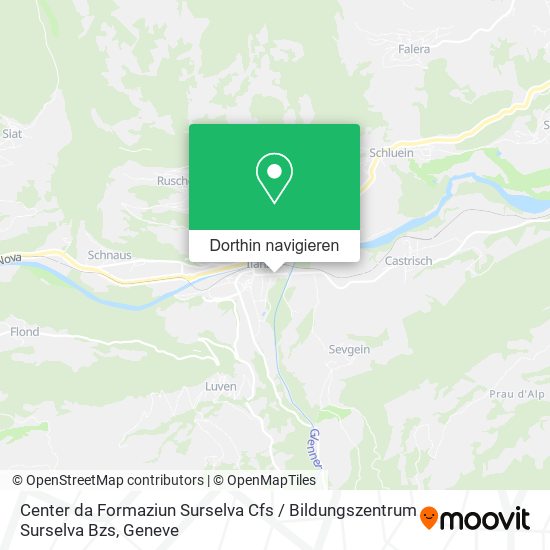 Center da Formaziun Surselva Cfs / Bildungszentrum Surselva Bzs Karte