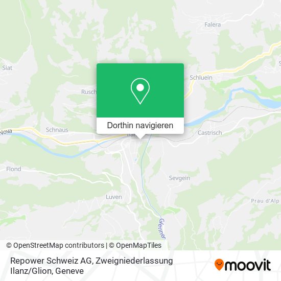 Repower Schweiz AG, Zweigniederlassung Ilanz / Glion Karte