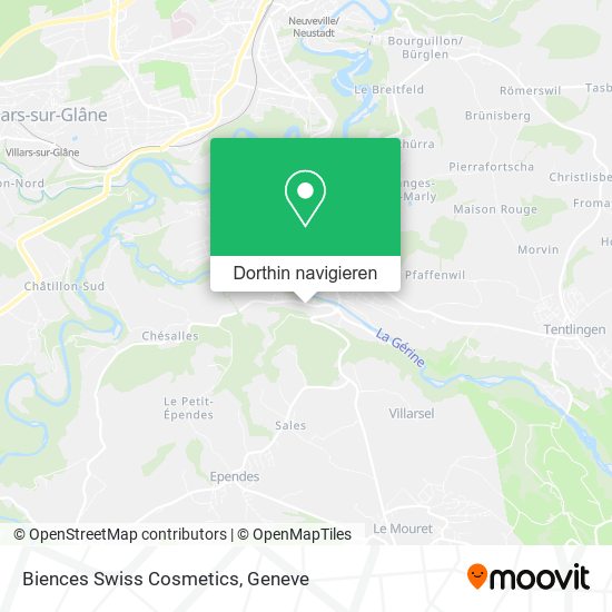 Biences Swiss Cosmetics Karte