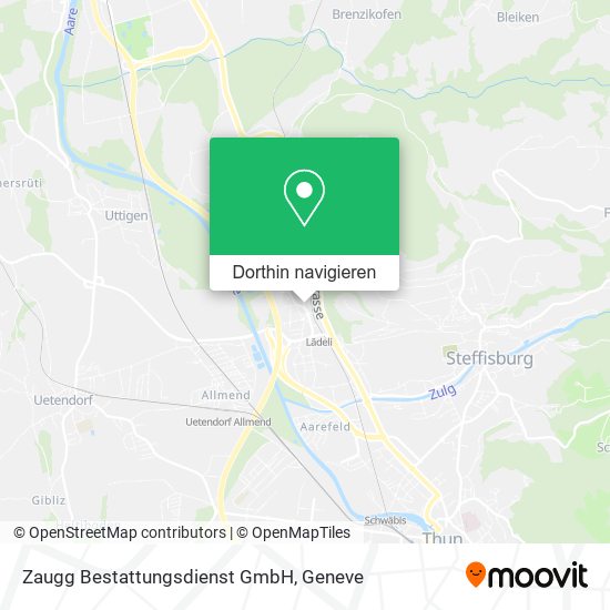 Zaugg Bestattungsdienst GmbH Karte
