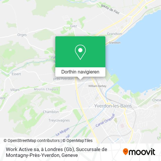 Work Active sa, à Londres (Gb), Succursale de Montagny-Près-Yverdon Karte