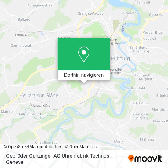 Gebrüder Gunzinger AG Uhrenfabrik Technos Karte