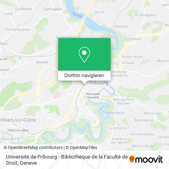 Université de Fribourg - Bibliothèque de la Faculté de Droit Karte