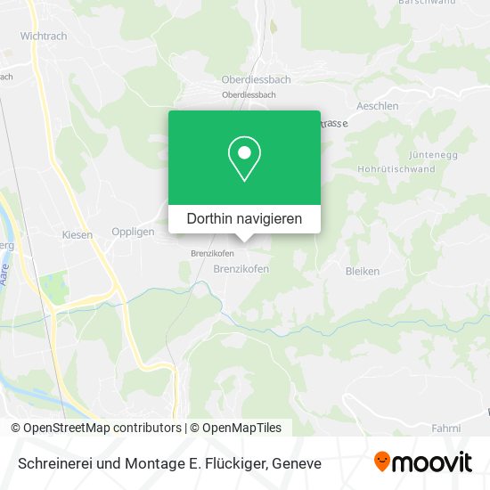 Schreinerei und Montage E. Flückiger Karte