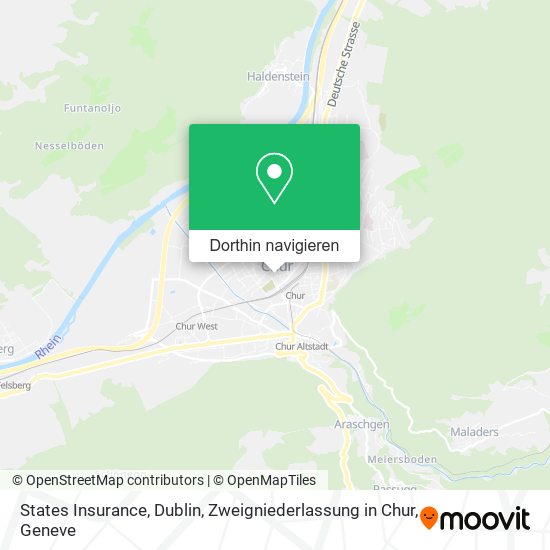 States Insurance, Dublin, Zweigniederlassung in Chur Karte