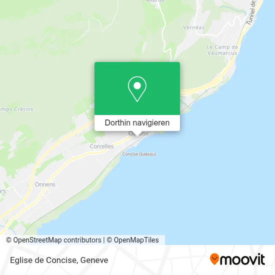 Eglise de Concise Karte