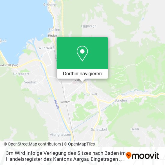 3m Wird Infolge Verlegung des Sitzes nach Baden im Handelsregister des Kantons Aargau Eingetragen . Karte