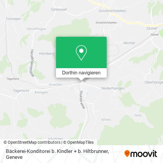 Bäckerei-Konditorei b. Kindler + b. Hiltbrunner Karte