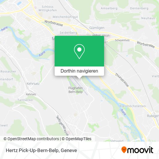 Hertz Pick-Up-Bern-Belp Karte
