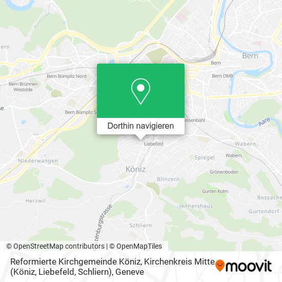 Reformierte Kirchgemeinde Köniz, Kirchenkreis Mitte (Köniz, Liebefeld, Schliern) Karte