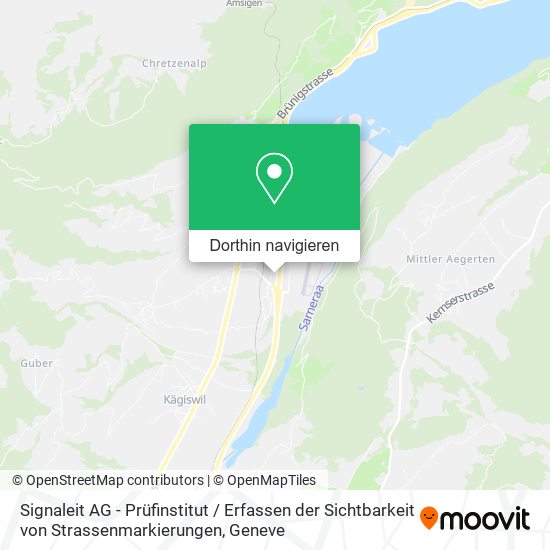 Signaleit AG - Prüfinstitut / Erfassen der Sichtbarkeit von Strassenmarkierungen Karte