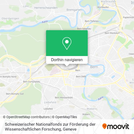Schweizerischer Nationalfonds zur Förderung der Wissenschaftlichen Forschung Karte