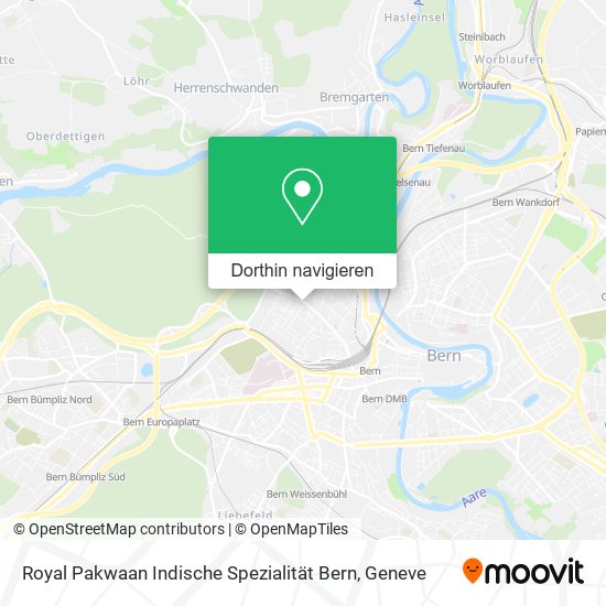 Royal Pakwaan Indische Spezialität Bern Karte