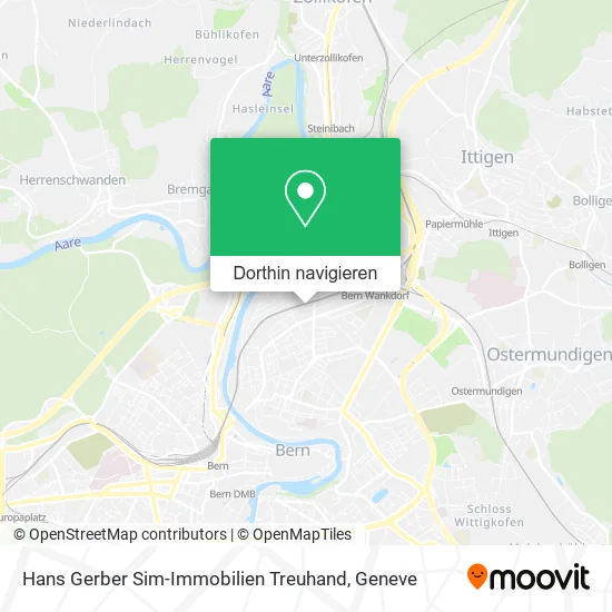 Hans Gerber Sim-Immobilien Treuhand Karte