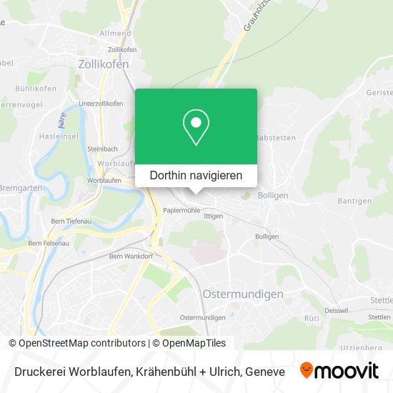 Druckerei Worblaufen, Krähenbühl + Ulrich Karte