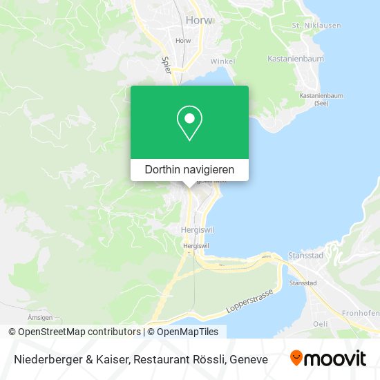 Niederberger & Kaiser, Restaurant Rössli Karte