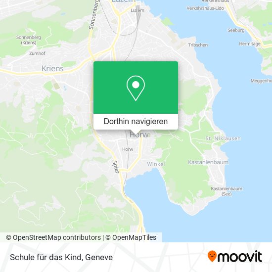 Schule für das Kind Karte