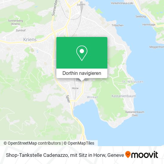 Shop-Tankstelle Cadenazzo, mit Sitz in Horw Karte